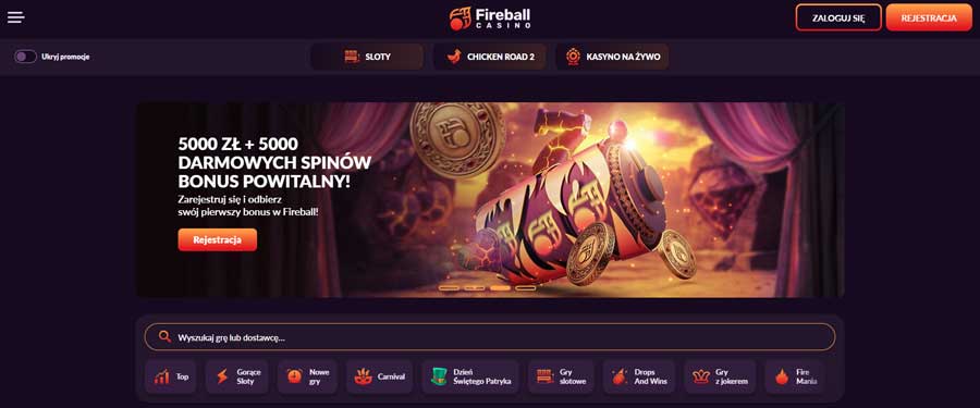 Fireball Casino szczegółowa recenzja kasyna online Fire ball
